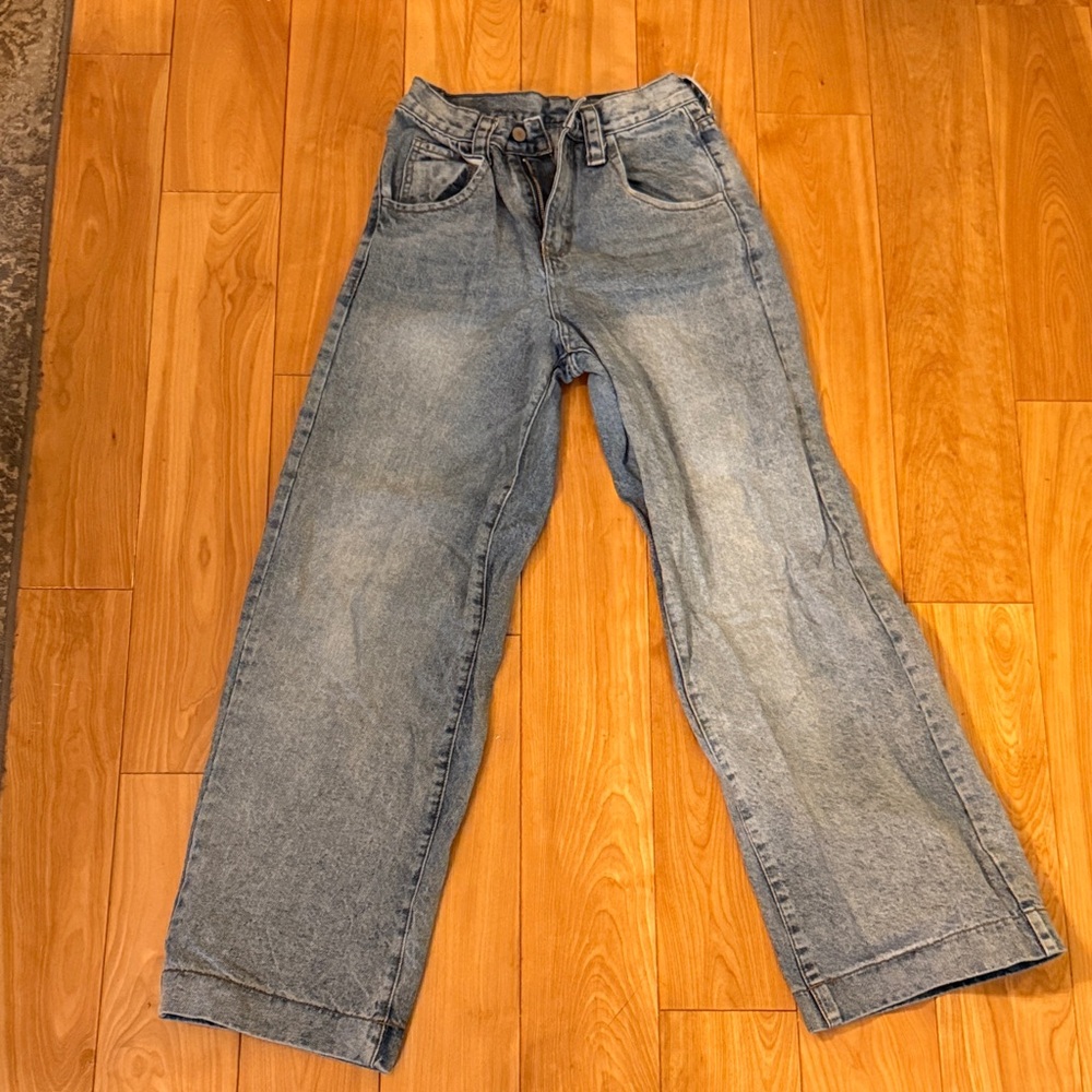 Classic Blue Denim Jeans Wide Leg